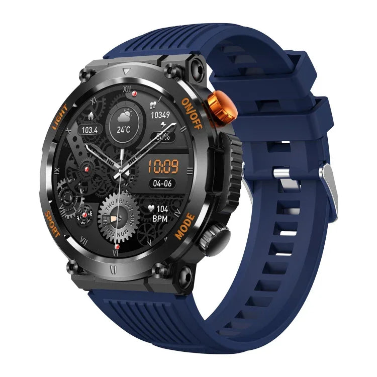 HT17 1,46 Zoll Rundbildschirm Bluetooth Smartwatch, unterstützt Gesundheitsüberwachung und über 100 Sportmodi