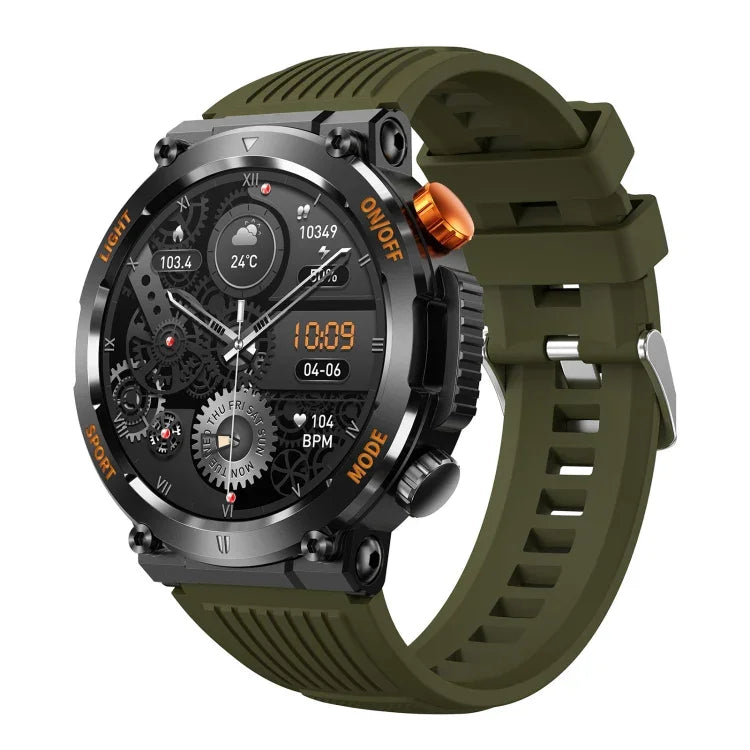 HT17 1,46 Zoll Rundbildschirm Bluetooth Smartwatch, unterstützt Gesundheitsüberwachung und über 100 Sportmodi
