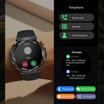 HT17 1,46 Zoll Rundbildschirm Bluetooth Smartwatch, unterstützt Gesundheitsüberwachung und über 100 Sportmodi