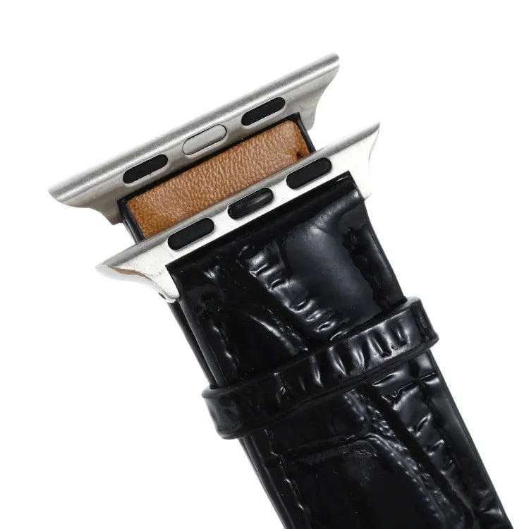 Krokodil-Textur Lederarmband, für Apple Watch Series 7 45mm / 6 & SE & 5 & 4 44mm / 3 & 2 & 1 42mm, für Apple Watch Ultra 49mm / Series 8&7 45mm / SE 2&6&SE&5&4 44mm / 3&2&1 42mm, für Apple Watch Series 8&7 41mm / SE 2&6&SE&5&4 40mm / 3&2&1 38...