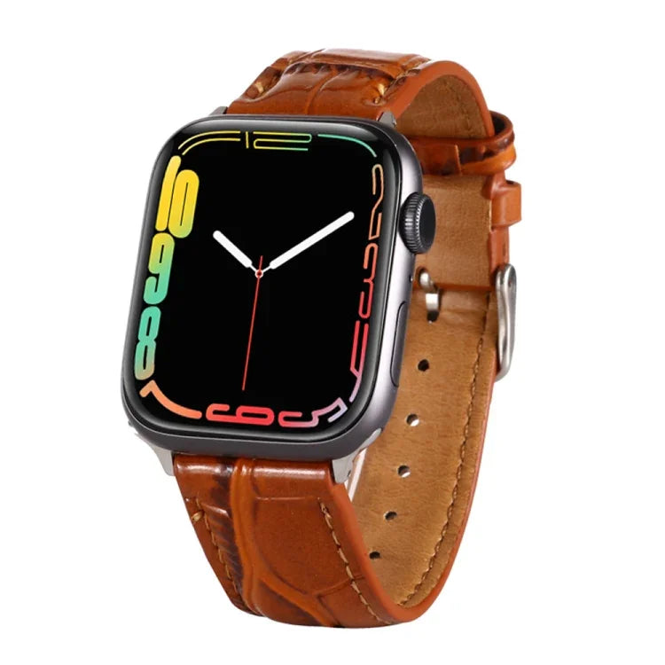 Krokodil-Textur Lederarmband, für Apple Watch Series 7 45mm / 6 & SE & 5 & 4 44mm / 3 & 2 & 1 42mm, für Apple Watch Ultra 49mm / Series 8&7 45mm / SE 2&6&SE&5&4 44mm / 3&2&1 42mm, für Apple Watch Series 8&7 41mm / SE 2&6&SE&5&4 40mm / 3&2&1 38...