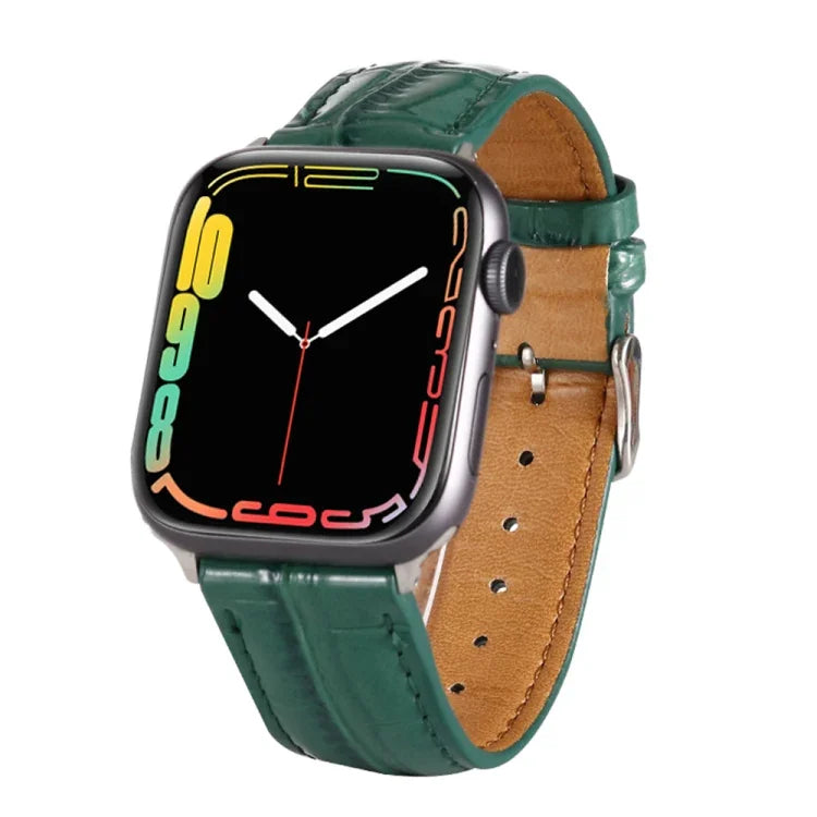 Krokodil-Textur Lederarmband, für Apple Watch Series 7 45mm / 6 & SE & 5 & 4 44mm / 3 & 2 & 1 42mm, für Apple Watch Ultra 49mm / Series 8&7 45mm / SE 2&6&SE&5&4 44mm / 3&2&1 42mm, für Apple Watch Series 8&7 41mm / SE 2&6&SE&5&4 40mm / 3&2&1 38...