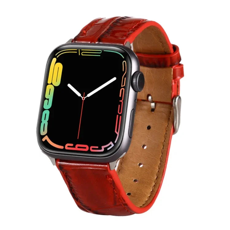 Krokodil-Textur Lederarmband, für Apple Watch Series 7 45mm / 6 & SE & 5 & 4 44mm / 3 & 2 & 1 42mm, für Apple Watch Ultra 49mm / Series 8&7 45mm / SE 2&6&SE&5&4 44mm / 3&2&1 42mm, für Apple Watch Series 8&7 41mm / SE 2&6&SE&5&4 40mm / 3&2&1 38...
