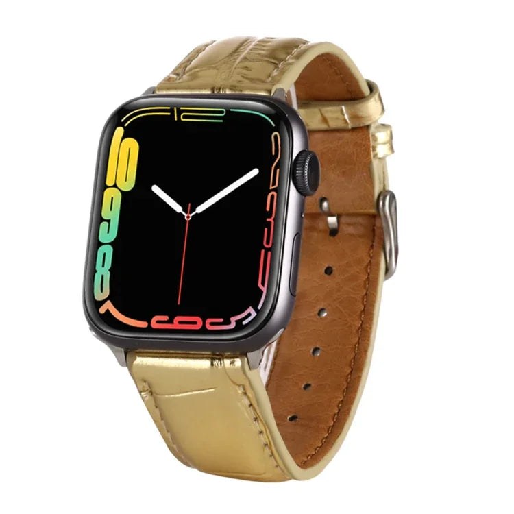Krokodil-Textur Lederarmband, für Apple Watch Series 7 45mm / 6 & SE & 5 & 4 44mm / 3 & 2 & 1 42mm, für Apple Watch Ultra 49mm / Series 8&7 45mm / SE 2&6&SE&5&4 44mm / 3&2&1 42mm, für Apple Watch Series 8&7 41mm / SE 2&6&SE&5&4 40mm / 3&2&1 38...