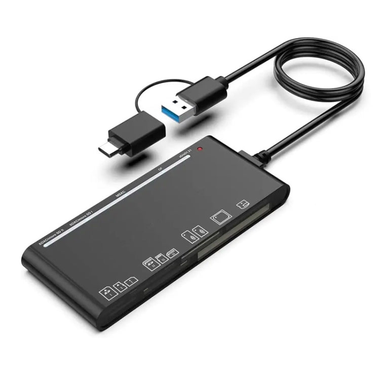 CR7 USB3.0 + Type-C Multifunktions-Kartenleser CF / XD / MS / SD / TF Karte 7 in 1, USB3.0 + Type-C