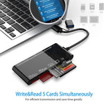 CR7 USB3.0 + Type-C Multifunktions-Kartenleser CF / XD / MS / SD / TF Karte 7 in 1, USB3.0 + Type-C