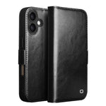 QIALINO Classic 103 Schnalle Echtes Leder Handyhülle, für iPhone 17e / 16e, für iPhone 17 Pro Max, für iPhone 17 Pro, für iPhone 17, für iPhone Air, für iPhone 15 Pro Max, für iPhone 15 Plus, für iPhone 15