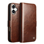 QIALINO Classic 103 Schnalle Echtes Leder Handyhülle, für iPhone 17e / 16e, für iPhone 17 Pro Max, für iPhone 17 Pro, für iPhone 17, für iPhone Air, für iPhone 15 Pro Max, für iPhone 15 Plus, für iPhone 15