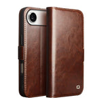 QIALINO Classic 103 Schnalle Echtes Leder Handyhülle, für iPhone 17e / 16e, für iPhone 17 Pro Max, für iPhone 17 Pro, für iPhone 17, für iPhone Air, für iPhone 15 Pro Max, für iPhone 15 Plus, für iPhone 15