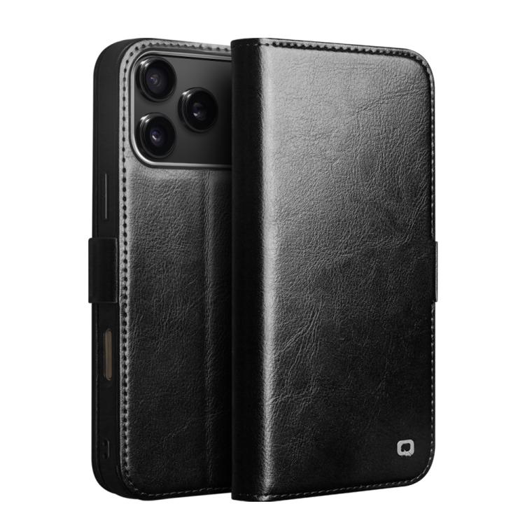QIALINO Classic 103 Schnalle Echtes Leder Handyhülle, für iPhone 17e / 16e, für iPhone 17 Pro Max, für iPhone 17 Pro, für iPhone 17, für iPhone Air, für iPhone 15 Pro Max, für iPhone 15 Plus, für iPhone 15