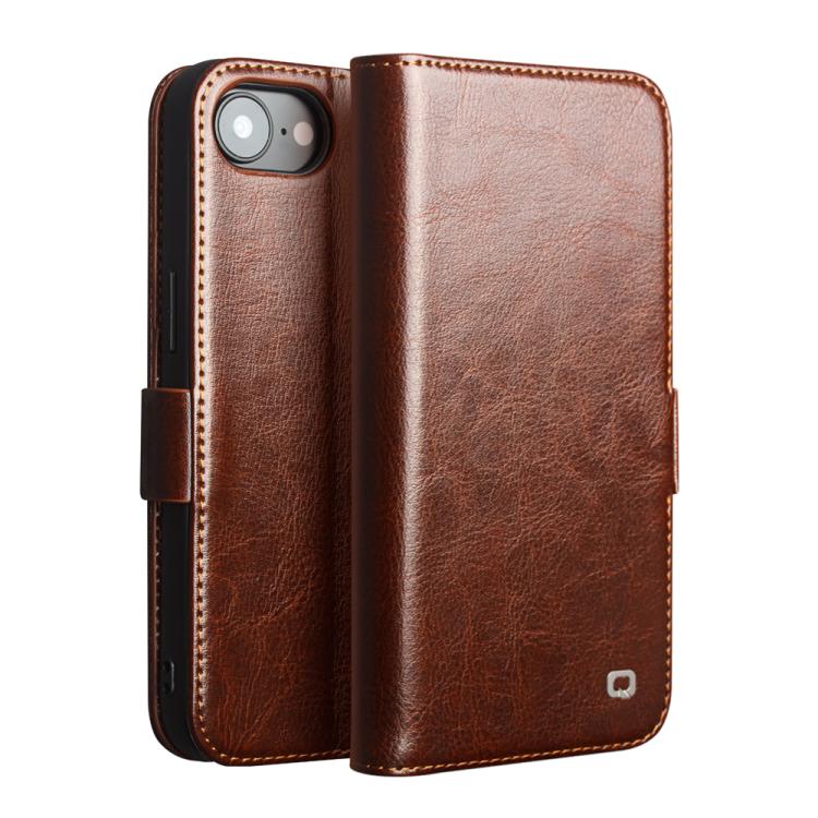 QIALINO Classic 103 Schnalle Echtes Leder Handyhülle, für iPhone 17e / 16e, für iPhone 17 Pro Max, für iPhone 17 Pro, für iPhone 17, für iPhone Air, für iPhone 15 Pro Max, für iPhone 15 Plus, für iPhone 15