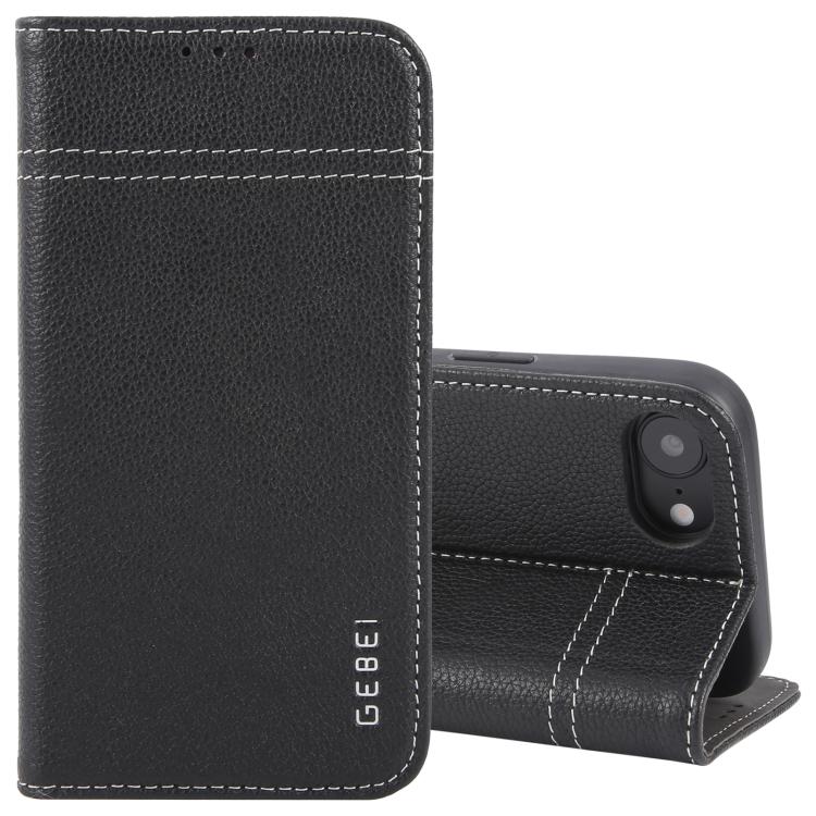 GEBEI Horizontal Flip Handyhülle aus genarbtem Leder, Für iPhone 17e / 16e, Für iPhone 17 Pro Max, Für iPhone 17 Pro, Für iPhone 17, Für iPhone Air, Für iPhone 16 Pro Max, Für iPhone 16 Pro, Für iPhone 16 Plus, Für iPhone 16, Für iPhone 15 Pro Max