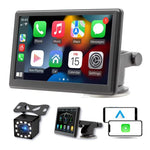 Auto 7 Zoll IPS tragbarer Smart-Bildschirm kabellose Bildschirmprojektion CarPlay Android Auto, mit Rückfahrkamera, mit Rückfahrkamera