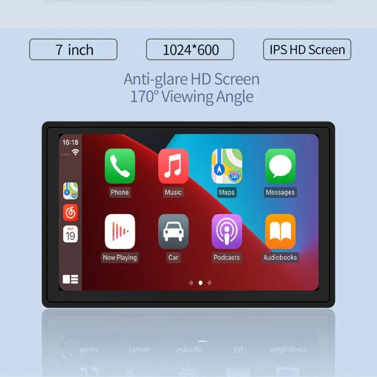 Auto 7 Zoll IPS tragbarer Smart-Bildschirm kabellose Bildschirmprojektion CarPlay Android Auto, mit Rückfahrkamera, mit Rückfahrkamera