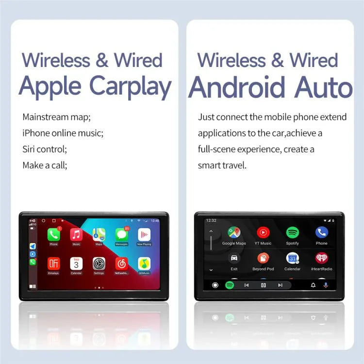 Auto 7 Zoll IPS tragbarer Smart-Bildschirm kabellose Bildschirmprojektion CarPlay Android Auto, mit Rückfahrkamera, mit Rückfahrkamera