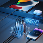 WK WP-U156 Pioneer Series 65W USB+Dual USB-C/Type-C GaN Ladegerät, WP-U156