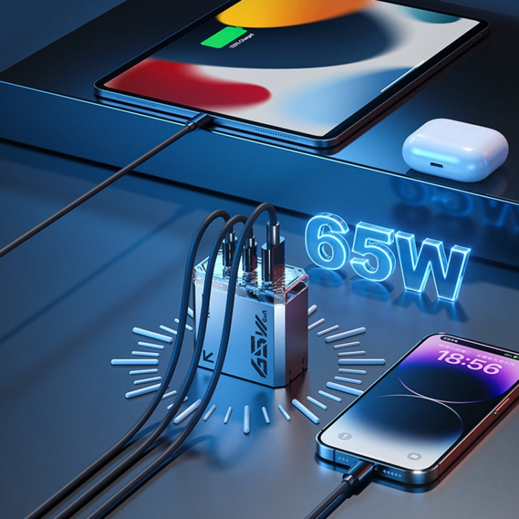 WK WP-U156 Pioneer Series 65W USB+Dual USB-C/Type-C GaN Ladegerät, WP-U156