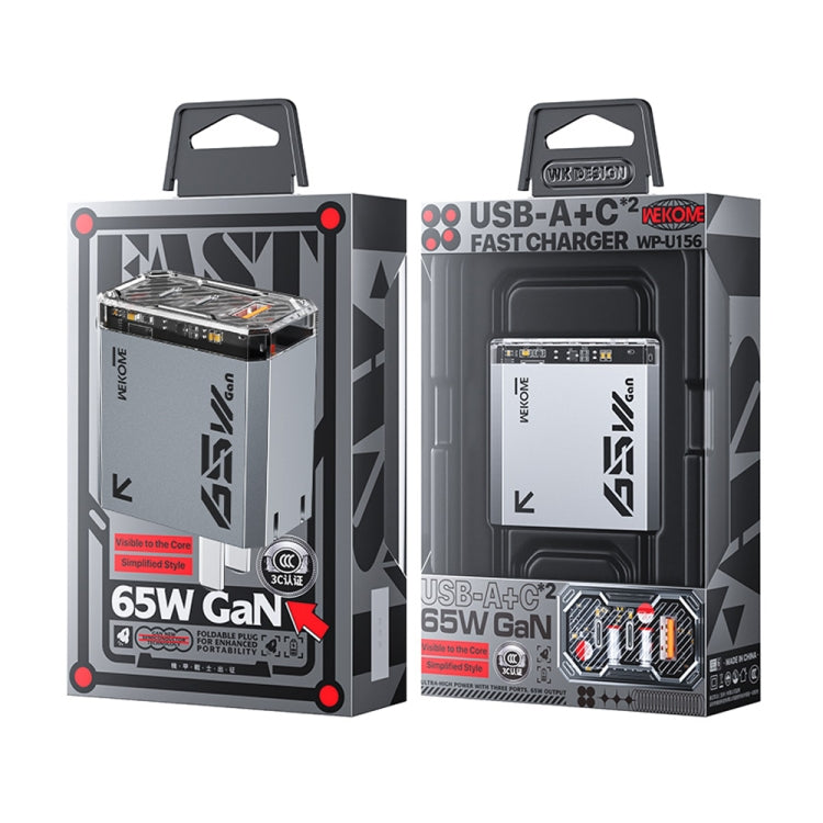 WK WP-U156 Pioneer Series 65W USB+Dual USB-C/Type-C GaN Ladegerät, WP-U156