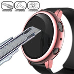 Schutzhülle aus galvanisiertem Polycarbonat mit Schutzfolie aus gehärtetem Glas, für Samsung Galaxy Watch Active 2 40 mm und 44 mm