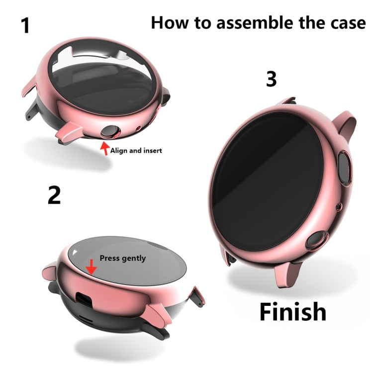 Schutzhülle aus galvanisiertem Polycarbonat mit Schutzfolie aus gehärtetem Glas, für Samsung Galaxy Watch Active 2 40 mm und 44 mm