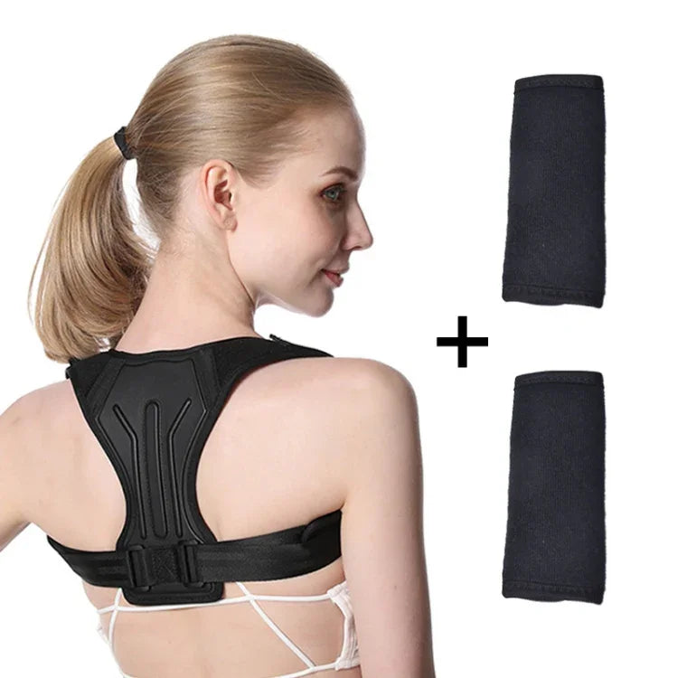 Unsichtbarer Anti-Kyphose-Korrekturgürtel für eine bessere Sitzhaltung, Ausführung: Korrekturgürtel + Schultergurt, Größen: S, M, L, XL