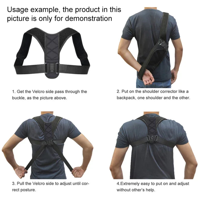 Unsichtbarer Anti-Kyphose-Korrekturgürtel für eine bessere Sitzhaltung, Ausführung: Korrekturgürtel + Schultergurt, Größen: S, M, L, XL