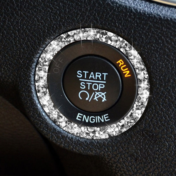 For Dodge Charger 2011-2014 Car Engine Starting Circle Diamond Decorative Sticker, Left-hand Drive, Engine Starting Circle