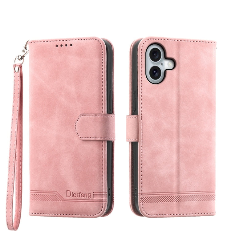 Dierfeng Dream Line TPU Hybrid PU-Leder-Handyhülle, für iPhone 17 Pro Max, für iPhone 17 Pro, für iPhone 17, für iPhone Air, für iPhone 16e, für iPhone 16 Pro Max, für iPhone 16 Pro, für iPhone 16 Plus