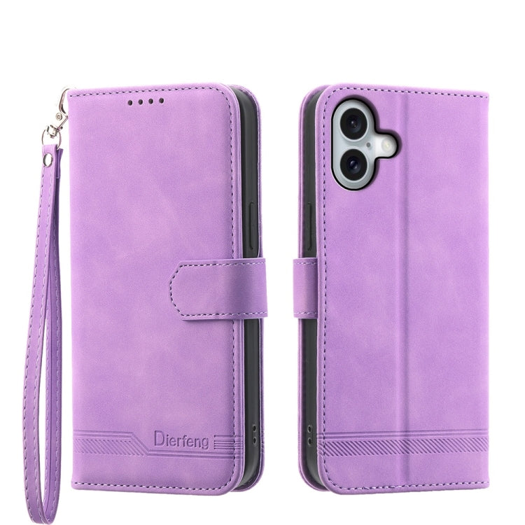 Dierfeng Dream Line TPU Hybrid PU-Leder-Handyhülle, für iPhone 17 Pro Max, für iPhone 17 Pro, für iPhone 17, für iPhone Air, für iPhone 16e, für iPhone 16 Pro Max, für iPhone 16 Pro, für iPhone 16 Plus