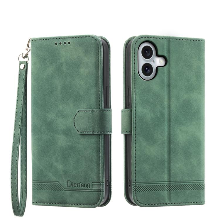 Dierfeng Dream Line TPU Hybrid PU-Leder-Handyhülle, für iPhone 17 Pro Max, für iPhone 17 Pro, für iPhone 17, für iPhone Air, für iPhone 16e, für iPhone 16 Pro Max, für iPhone 16 Pro, für iPhone 16 Plus