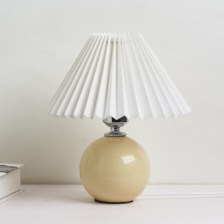 Falten Lampenschirm Gemütliche Nachttischlampe Moderne Keramik Schreibtischlampe 220V