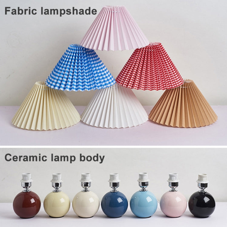 Falten Lampenschirm Gemütliche Nachttischlampe Moderne Keramik Schreibtischlampe 220V