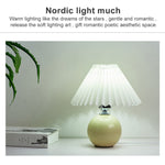 Falten Lampenschirm Gemütliche Nachttischlampe Moderne Keramik Schreibtischlampe 220V