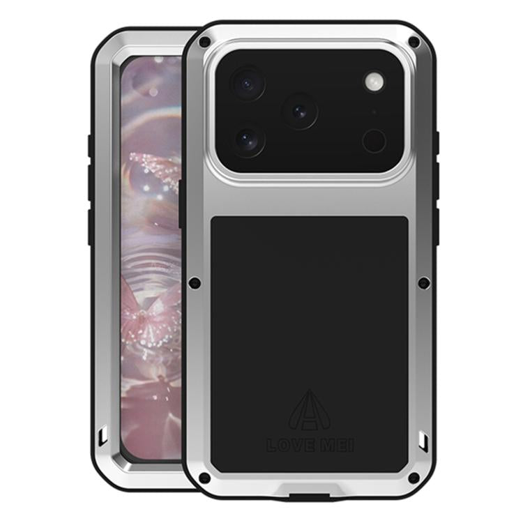 LOVE MEI Metall Stoßfest Wasserfest Staubdicht Handyhülle, Für iPhone 17 Pro Max, Für iPhone 17 Pro, Für iPhone 17, Für iPhone 16 Pro Max, Für iPhone 16 Pro, Für iPhone 16, Für iPhone 15 Pro Max, Für iPhone 15 Pro