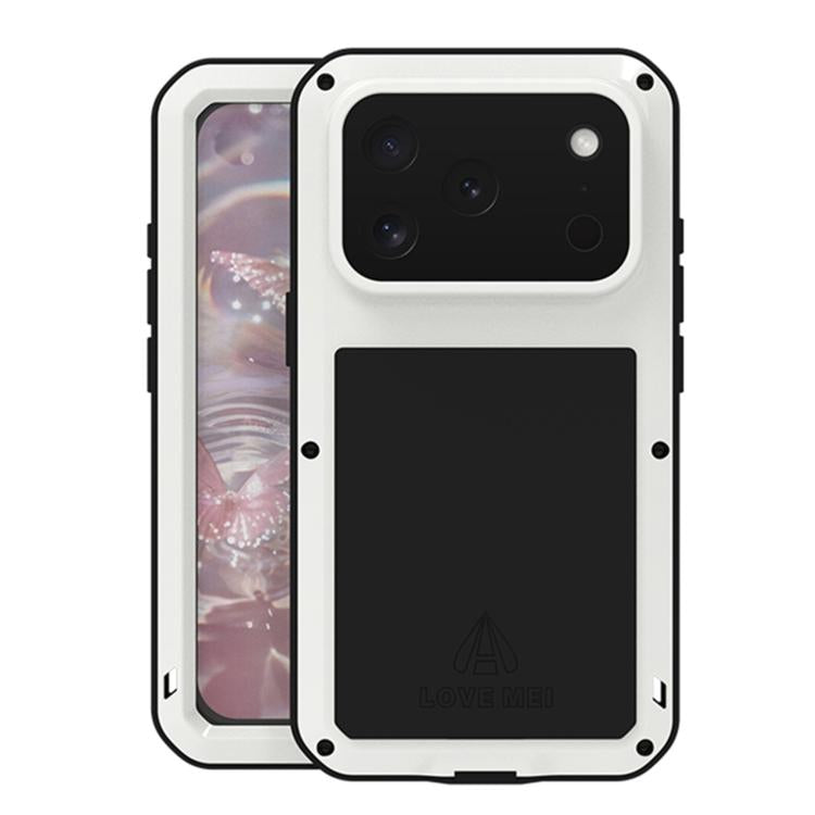 LOVE MEI Metall Stoßfest Wasserfest Staubdicht Handyhülle, Für iPhone 17 Pro Max, Für iPhone 17 Pro, Für iPhone 17, Für iPhone 16 Pro Max, Für iPhone 16 Pro, Für iPhone 16, Für iPhone 15 Pro Max, Für iPhone 15 Pro
