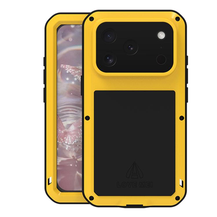 LOVE MEI Metall Stoßfest Wasserfest Staubdicht Handyhülle, Für iPhone 17 Pro Max, Für iPhone 17 Pro, Für iPhone 17, Für iPhone 16 Pro Max, Für iPhone 16 Pro, Für iPhone 16, Für iPhone 15 Pro Max, Für iPhone 15 Pro