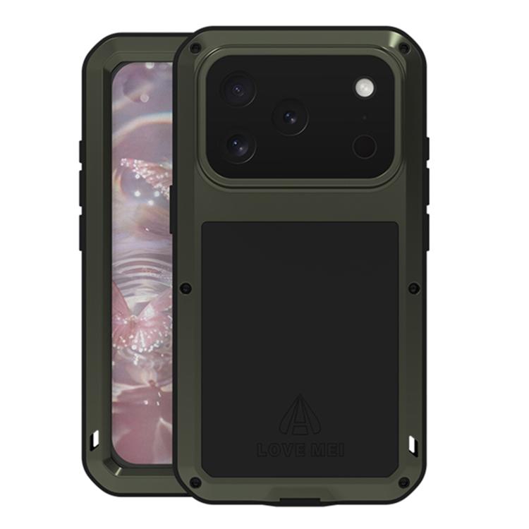 LOVE MEI Metall Stoßfest Wasserfest Staubdicht Handyhülle, Für iPhone 17 Pro Max, Für iPhone 17 Pro, Für iPhone 17, Für iPhone 16 Pro Max, Für iPhone 16 Pro, Für iPhone 16, Für iPhone 15 Pro Max, Für iPhone 15 Pro