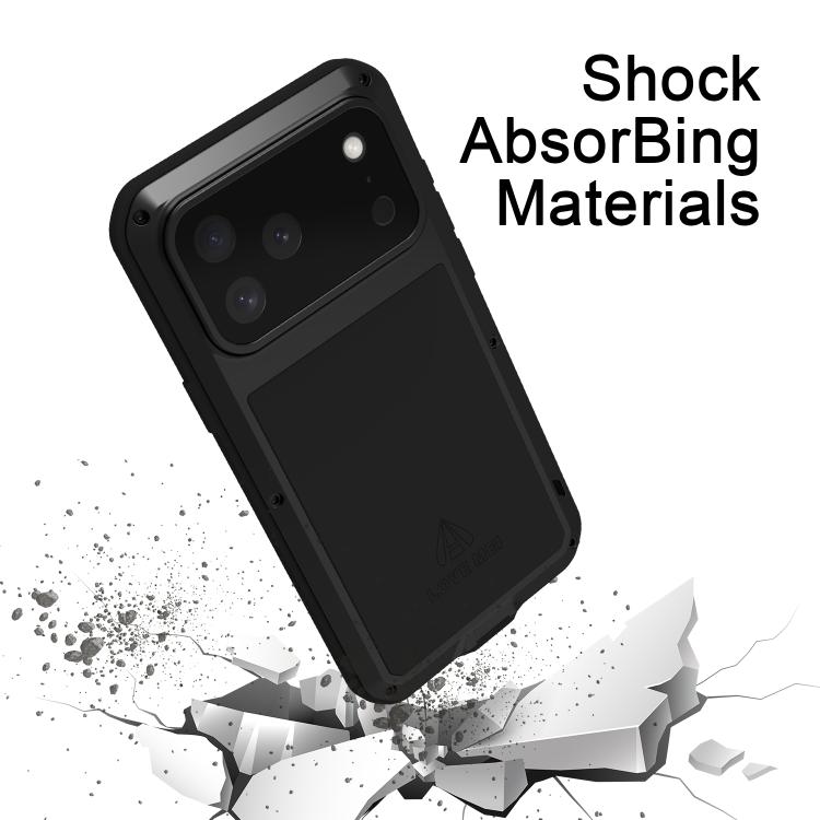 LOVE MEI Metall Stoßfest Wasserfest Staubdicht Handyhülle, Für iPhone 17 Pro Max, Für iPhone 17 Pro, Für iPhone 17, Für iPhone 16 Pro Max, Für iPhone 16 Pro, Für iPhone 16, Für iPhone 15 Pro Max, Für iPhone 15 Pro