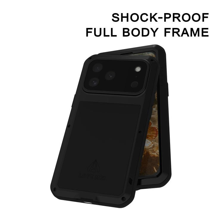 LOVE MEI Metall Stoßfest Wasserfest Staubdicht Handyhülle, Für iPhone 17 Pro Max, Für iPhone 17 Pro, Für iPhone 17, Für iPhone 16 Pro Max, Für iPhone 16 Pro, Für iPhone 16, Für iPhone 15 Pro Max, Für iPhone 15 Pro