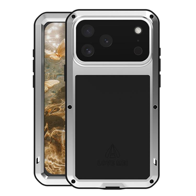 LOVE MEI Metall Stoßfest Wasserfest Staubdicht Handyhülle, Für iPhone 17 Pro Max, Für iPhone 17 Pro, Für iPhone 17, Für iPhone 16 Pro Max, Für iPhone 16 Pro, Für iPhone 16, Für iPhone 15 Pro Max, Für iPhone 15 Pro
