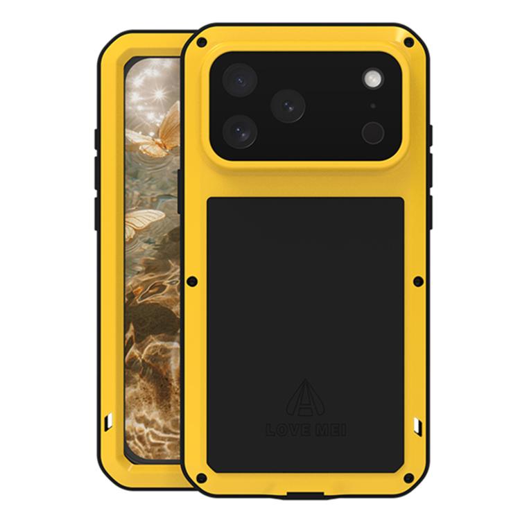 LOVE MEI Metall Stoßfest Wasserfest Staubdicht Handyhülle, Für iPhone 17 Pro Max, Für iPhone 17 Pro, Für iPhone 17, Für iPhone 16 Pro Max, Für iPhone 16 Pro, Für iPhone 16, Für iPhone 15 Pro Max, Für iPhone 15 Pro