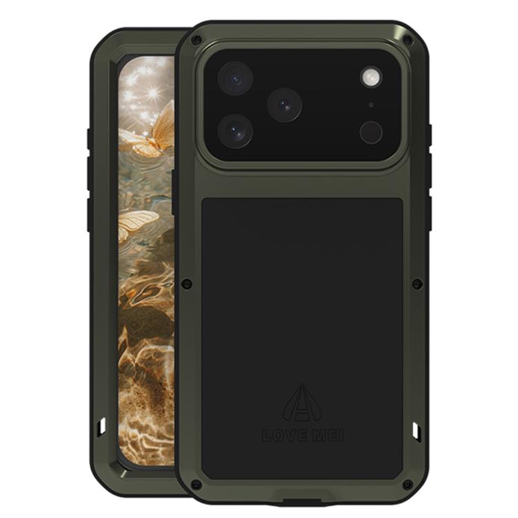 LOVE MEI Metall Stoßfest Wasserfest Staubdicht Handyhülle, Für iPhone 17 Pro Max, Für iPhone 17 Pro, Für iPhone 17, Für iPhone 16 Pro Max, Für iPhone 16 Pro, Für iPhone 16, Für iPhone 15 Pro Max, Für iPhone 15 Pro