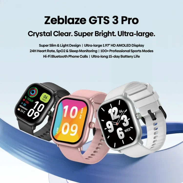 Zeblaze GTS 3 Pro IP68 1,97 Zoll HD Fitness-Smartwatch