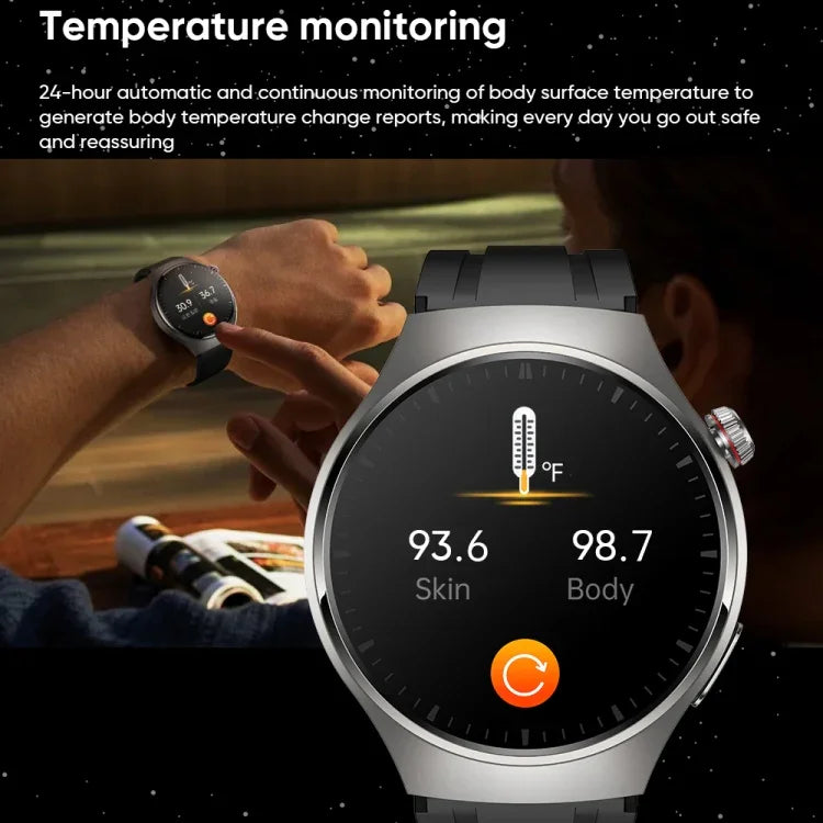 MT200 1,43 Zoll AMOLED IP67 Smartwatch mit Anruffunktion, unterstützt EKG-/Körpertemperatur-/Blutzuckermessung