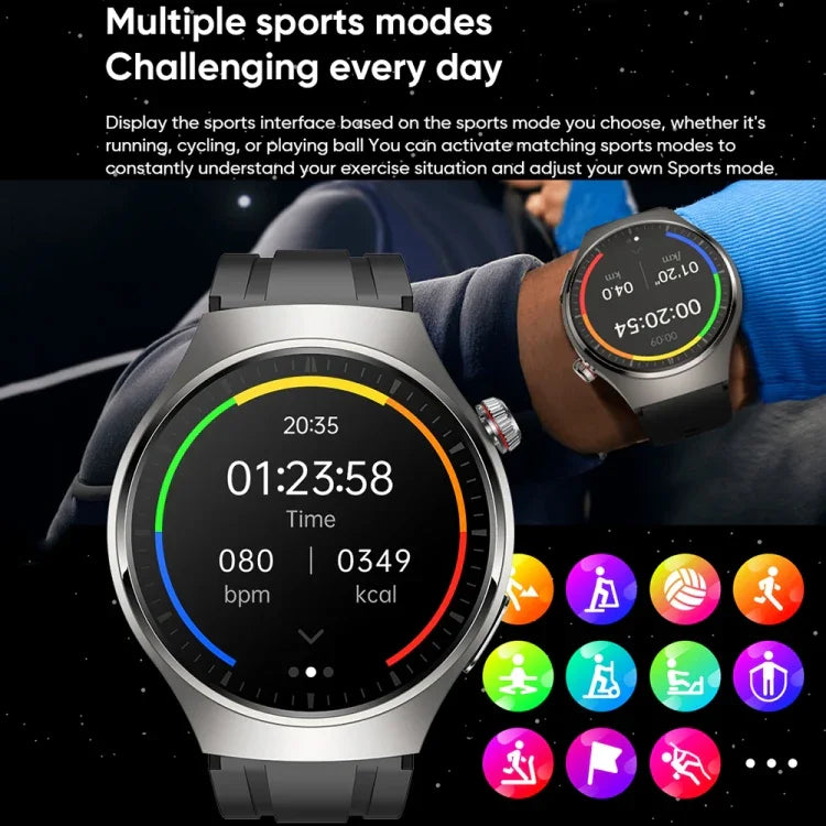 MT200 1,43 Zoll AMOLED IP67 Smartwatch mit Anruffunktion, unterstützt EKG-/Körpertemperatur-/Blutzuckermessung