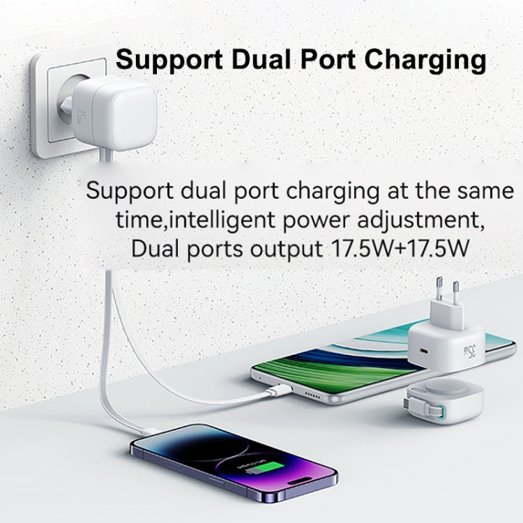 USAMS US-CC202 SMF-Serie PD35W GaN Dual-Port Typ-C Schnellladegerät, EU Stecker