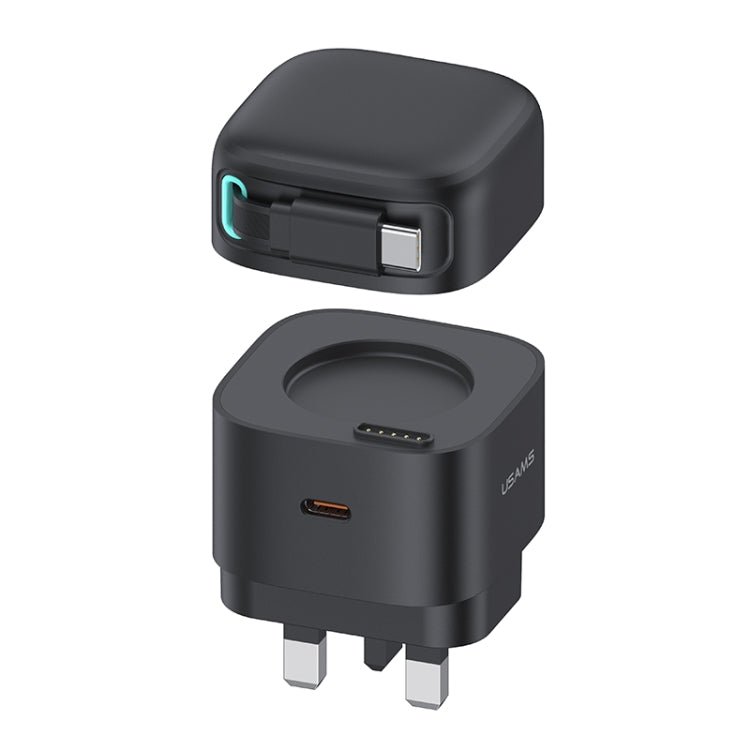 USAMS US-CC204 SMF Serie PD35W Dual Type-C Port GaN Schnellladegerät, UK-Stecker