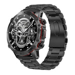 AK56 IP67 BT5.1 1,43-Zoll-Smartwatch mit Unterstützung für Sprachanrufe und Gesundheitsüberwachung, Perlmutt-Edelstahlarmband, Edelstahl-Mesh-Armband