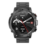 AK56 IP67 BT5.1 1,43-Zoll-Smartwatch mit Unterstützung für Sprachanrufe und Gesundheitsüberwachung, Perlmutt-Edelstahlarmband, Edelstahl-Mesh-Armband