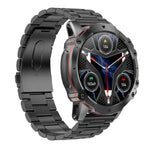 AK56 IP67 BT5.1 1,43-Zoll-Smartwatch mit Unterstützung für Sprachanrufe und Gesundheitsüberwachung, Perlmutt-Edelstahlarmband, Edelstahl-Mesh-Armband